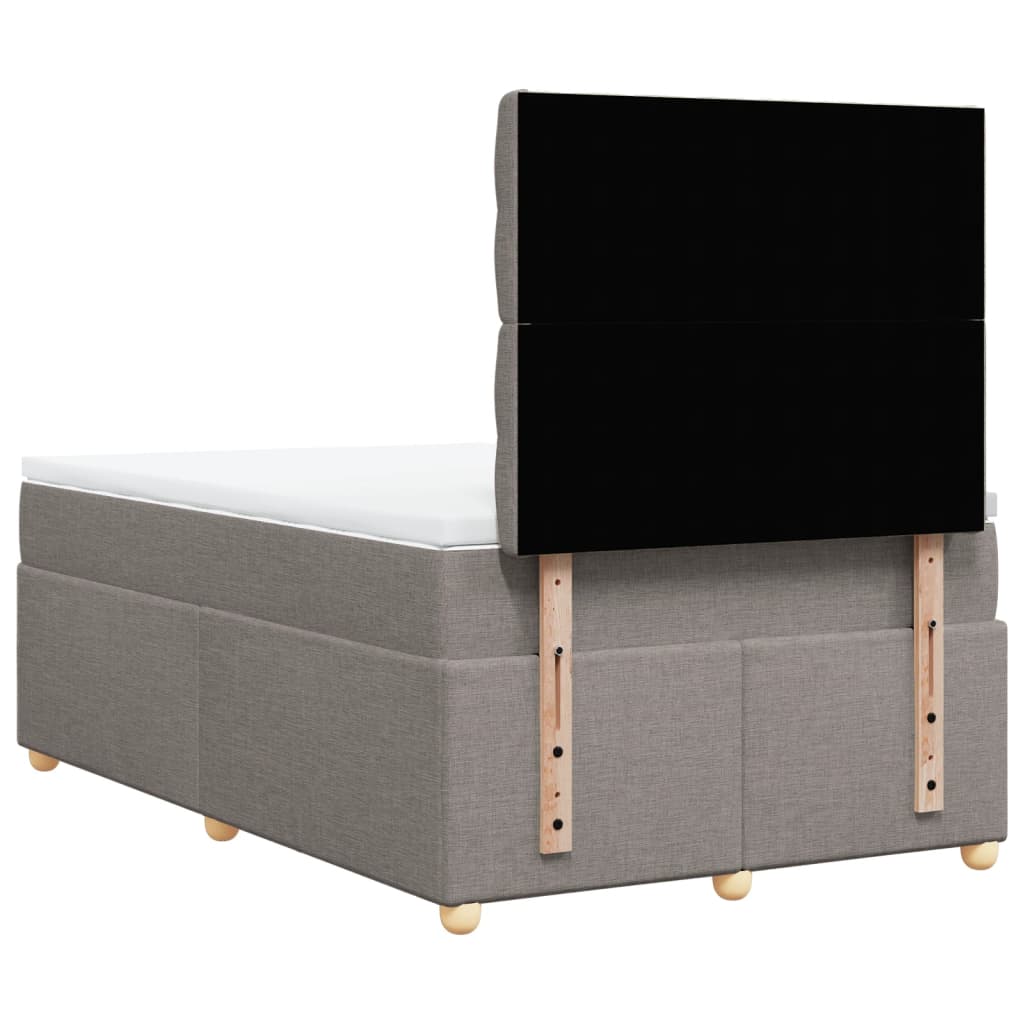 vidaXL Κρεβάτι Boxspring με Στρώμα Taupe 120x190 εκ. Υφασμάτινο