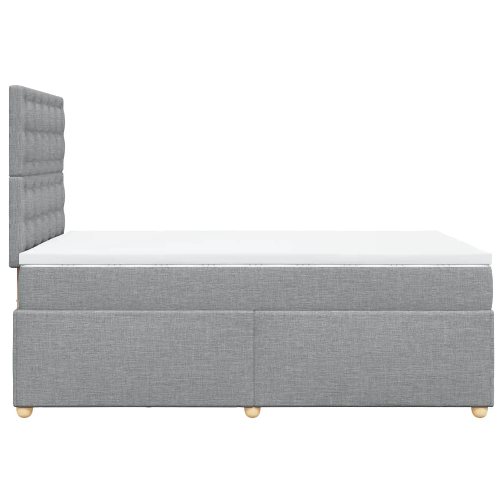 vidaXL Κρεβάτι Boxspring με Στρώμα Ανοιχτό Γκρι 120x190 εκ. Υφασμάτινο