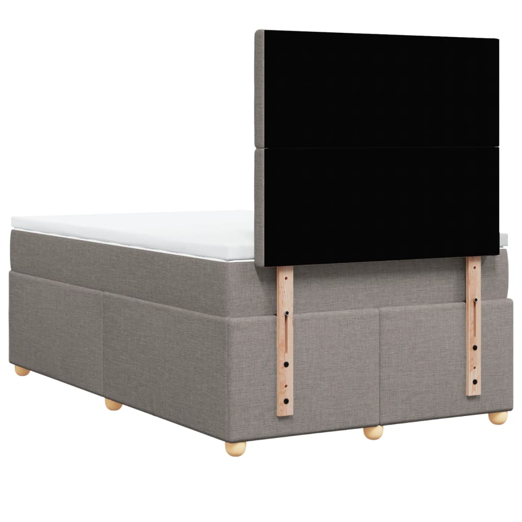 vidaXL Κρεβάτι Boxspring με Στρώμα Taupe 120x190 εκ. Υφασμάτινο