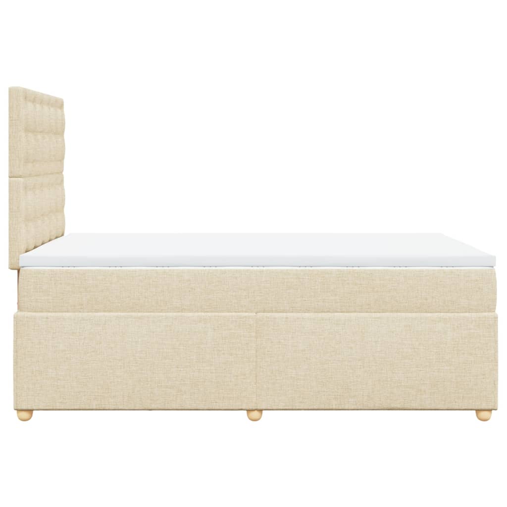 vidaXL Κρεβάτι Boxspring με Στρώμα Κρεμ 120x190 εκ. Υφασμάτινο