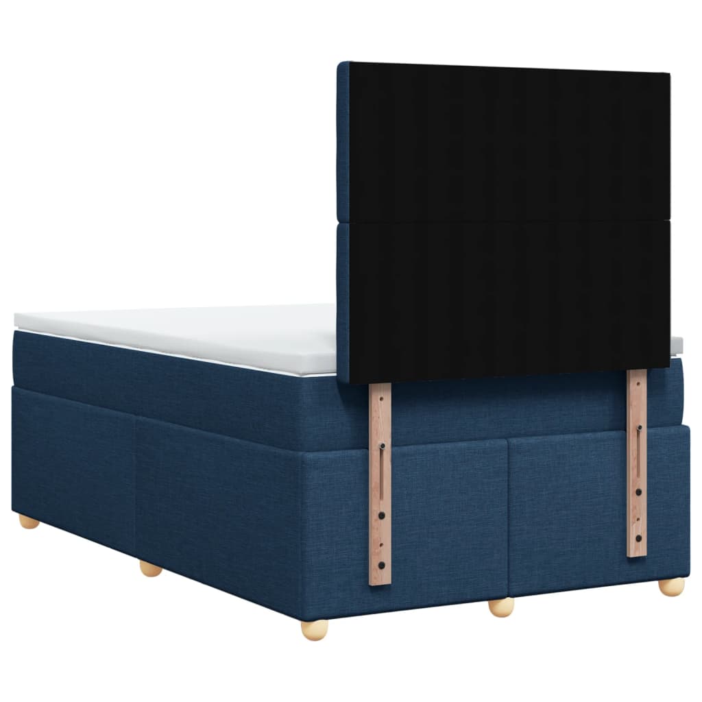 vidaXL Κρεβάτι Boxspring με Στρώμα Μπλε 120x190 εκ. Υφασμάτινο