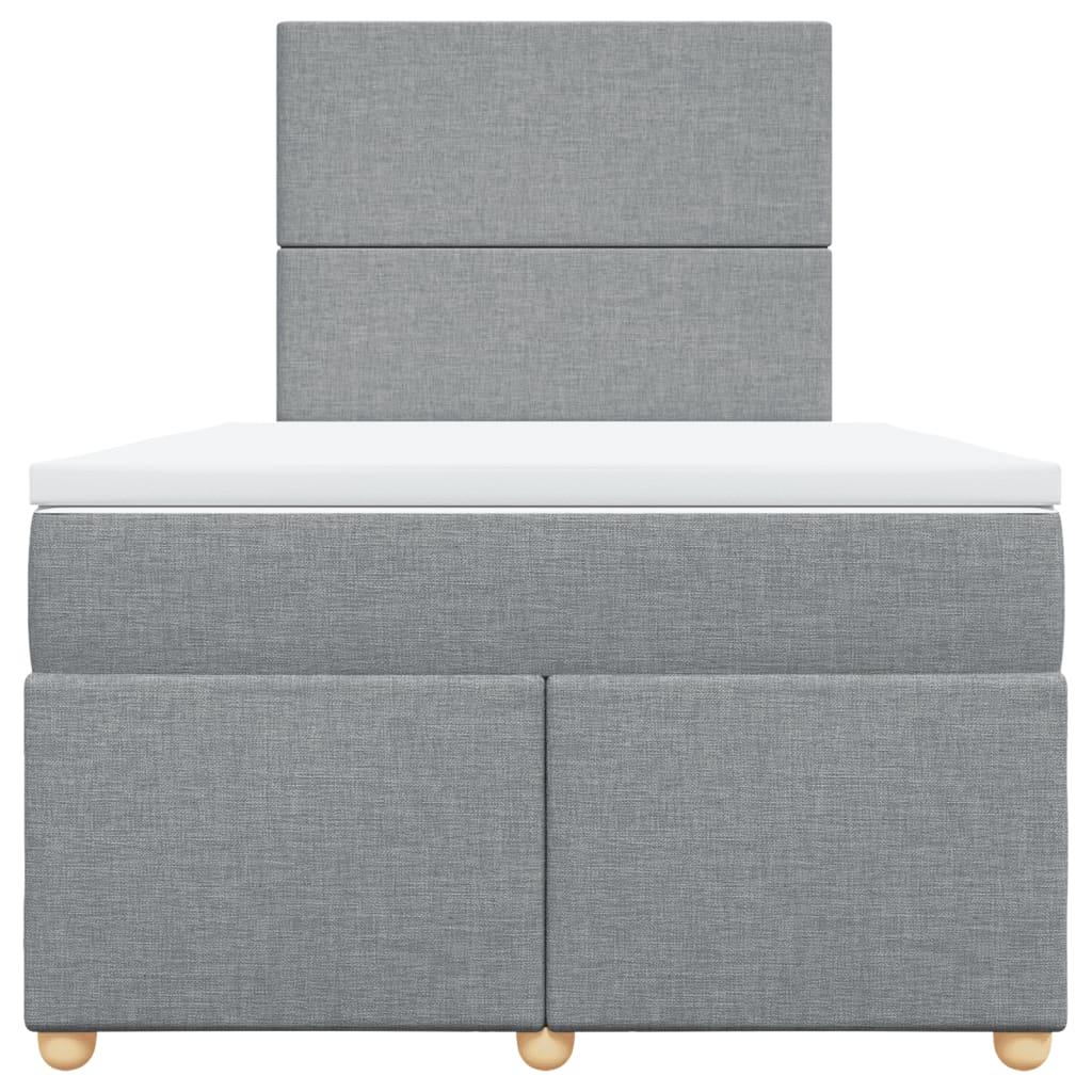 vidaXL Κρεβάτι Boxspring με Στρώμα Ανοιχτό Γκρι 120x200 εκ. Υφασμάτινο