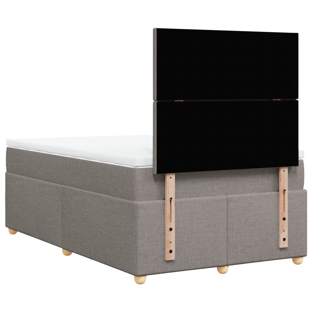 vidaXL Κρεβάτι Boxspring με Στρώμα Taupe 120x200 εκ. Υφασμάτινο