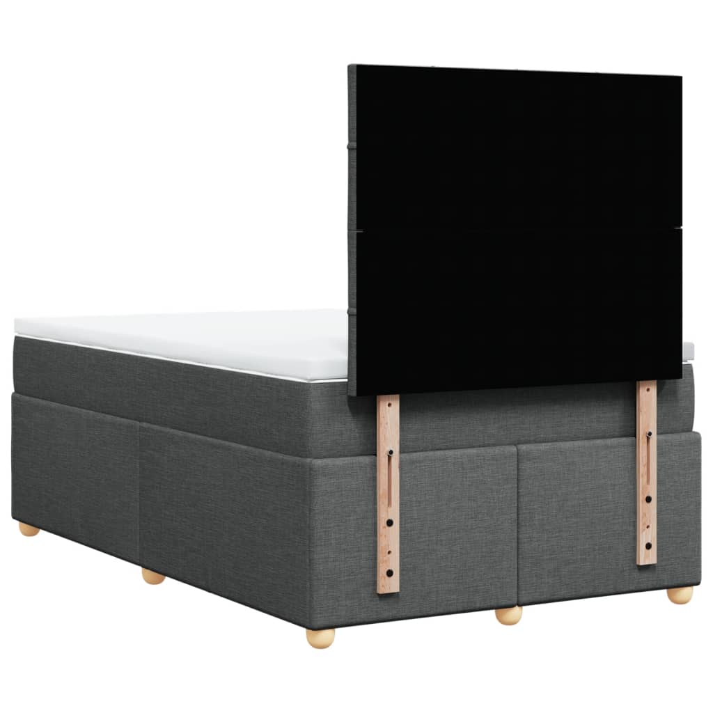 vidaXL Κρεβάτι Boxspring με Στρώμα Σκούρο Γκρι 120x200 εκ. Υφασμάτινο