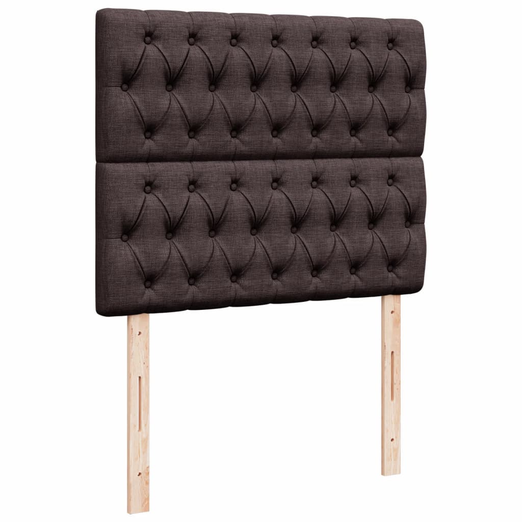 vidaXL Κρεβάτι Boxspring με Στρώμα Σκούρο Καφέ 120x200 εκ. Υφασμάτινο