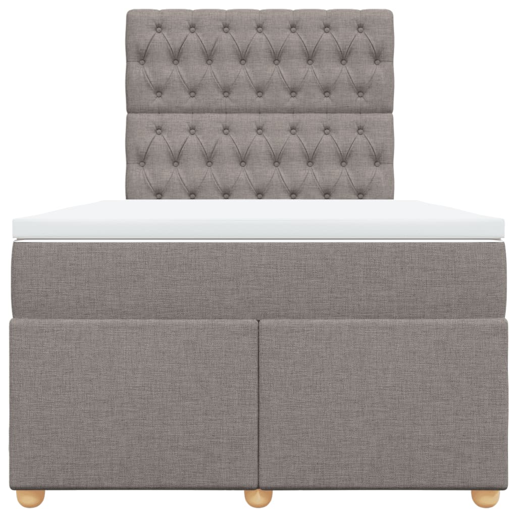 vidaXL Κρεβάτι Boxspring με Στρώμα Taupe 120x200 εκ. Υφασμάτινο