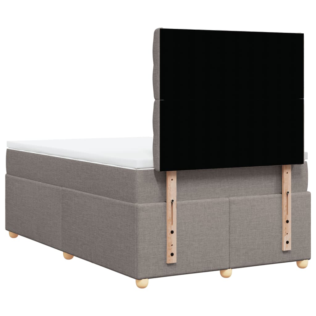 vidaXL Κρεβάτι Boxspring με Στρώμα Taupe 120x200 εκ. Υφασμάτινο