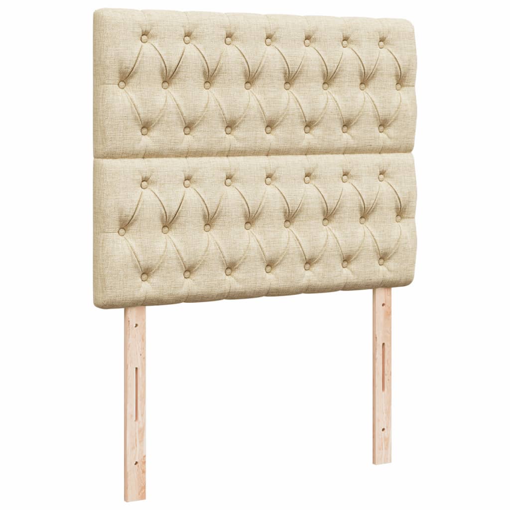 vidaXL Κρεβάτι Boxspring με Στρώμα Κρεμ 120x200 εκ. Υφασμάτινο
