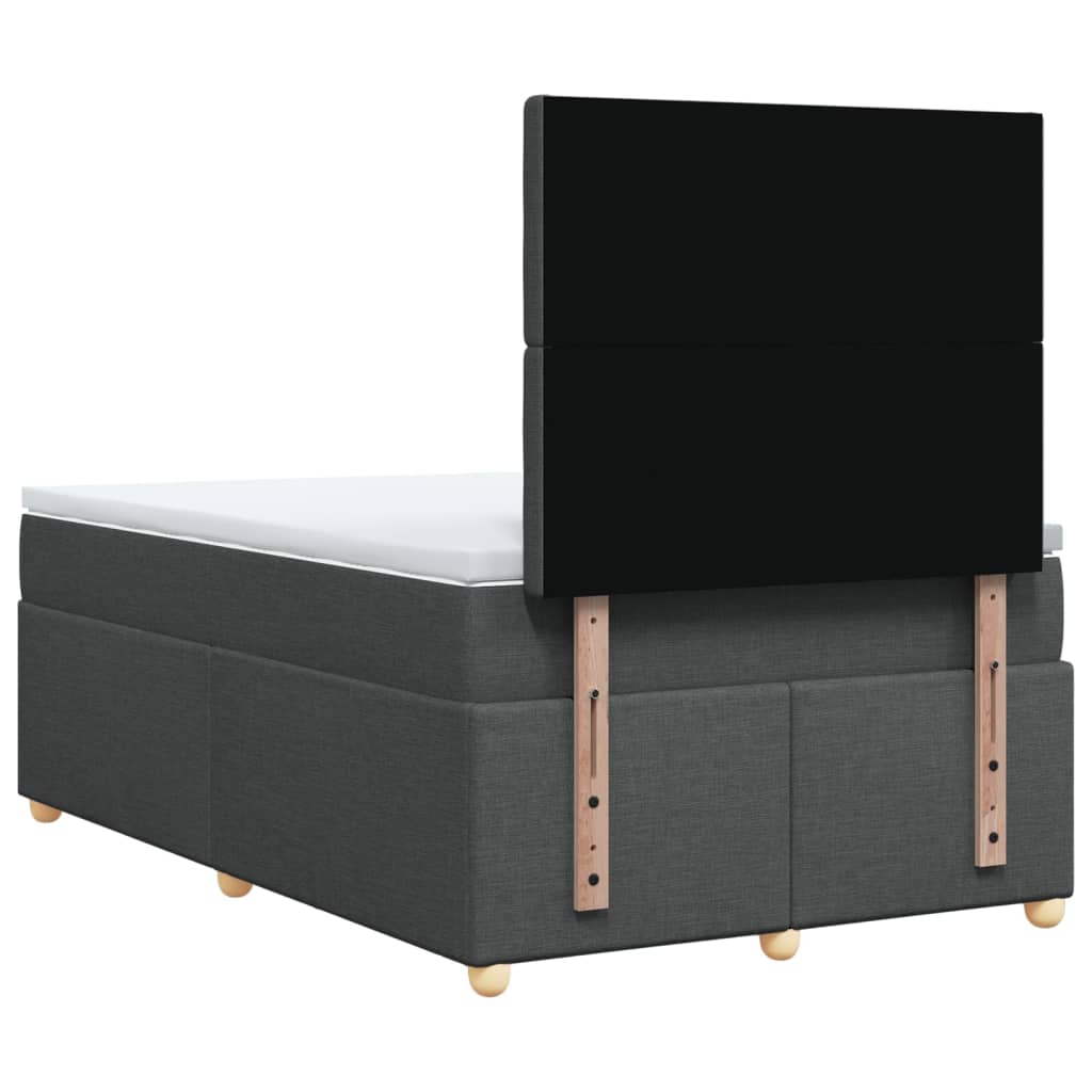 vidaXL Κρεβάτι Boxspring με Στρώμα Σκούρο Γκρι 120x200 εκ. Υφασμάτινο