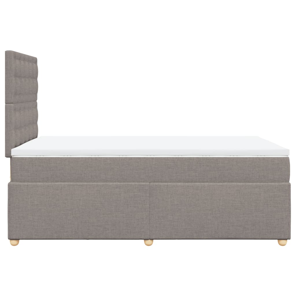 vidaXL Κρεβάτι Boxspring με Στρώμα Taupe 120x200 εκ. Υφασμάτινο