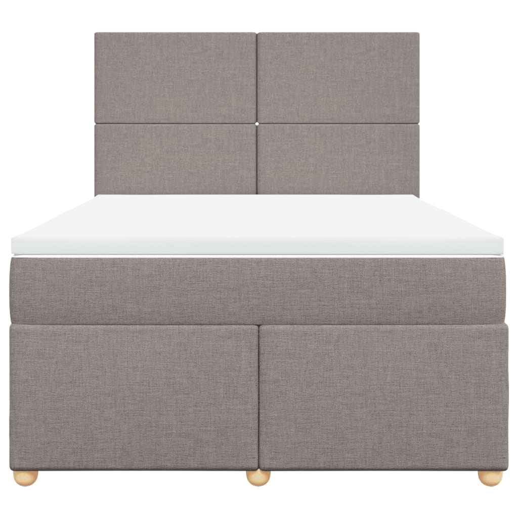 vidaXL Κρεβάτι Boxspring με Στρώμα Taupe 140x190 εκ. Υφασμάτινο