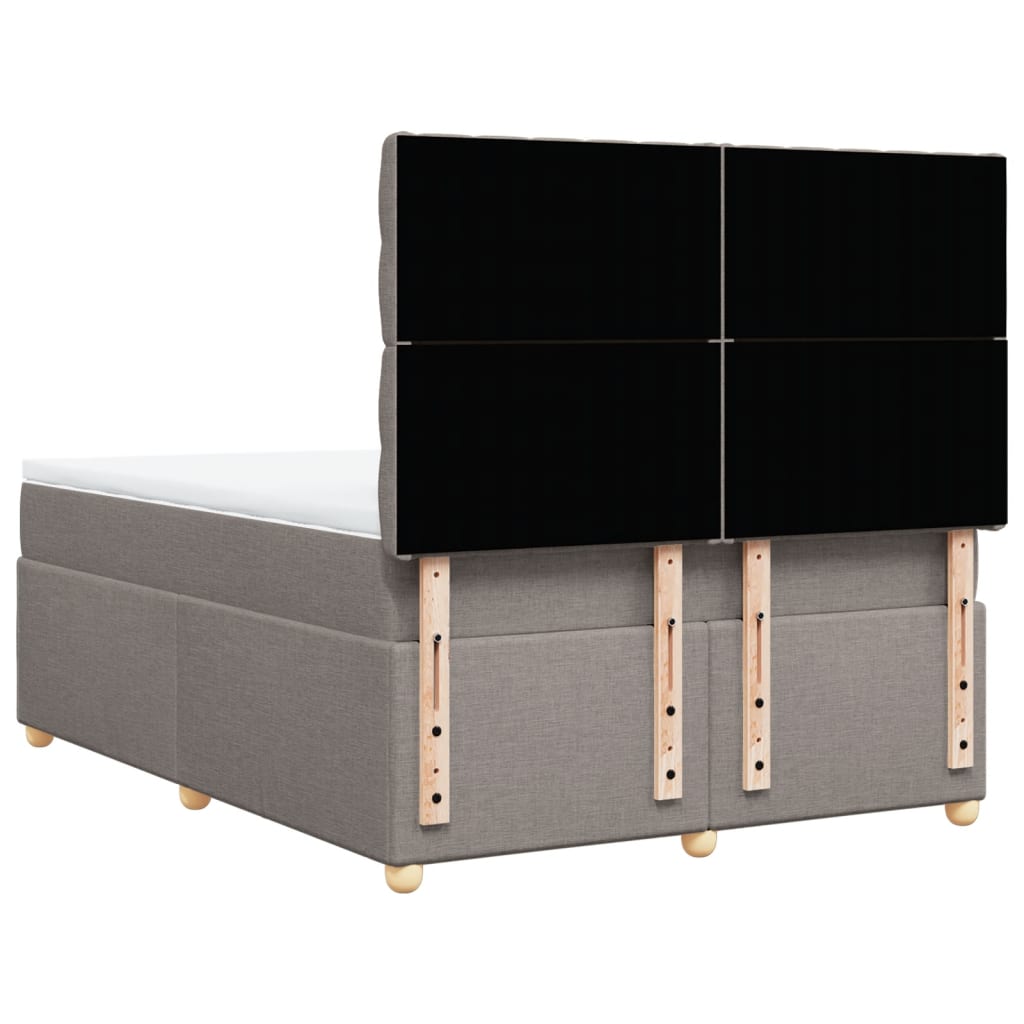 vidaXL Κρεβάτι Boxspring με Στρώμα Taupe 140x200 εκ. Υφασμάτινο