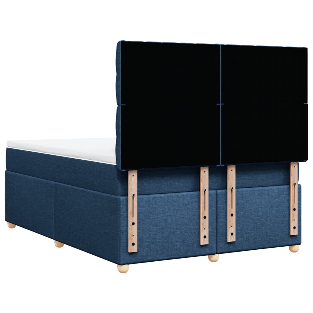 vidaXL Κρεβάτι Boxspring με Στρώμα Μπλε 140x200 εκ. Υφασμάτινο
