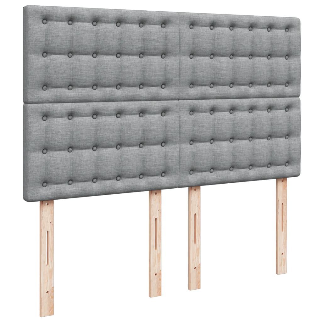 vidaXL Κρεβάτι Boxspring με Στρώμα Ανοιχτό Γκρι 140x200 εκ. Υφασμάτινο