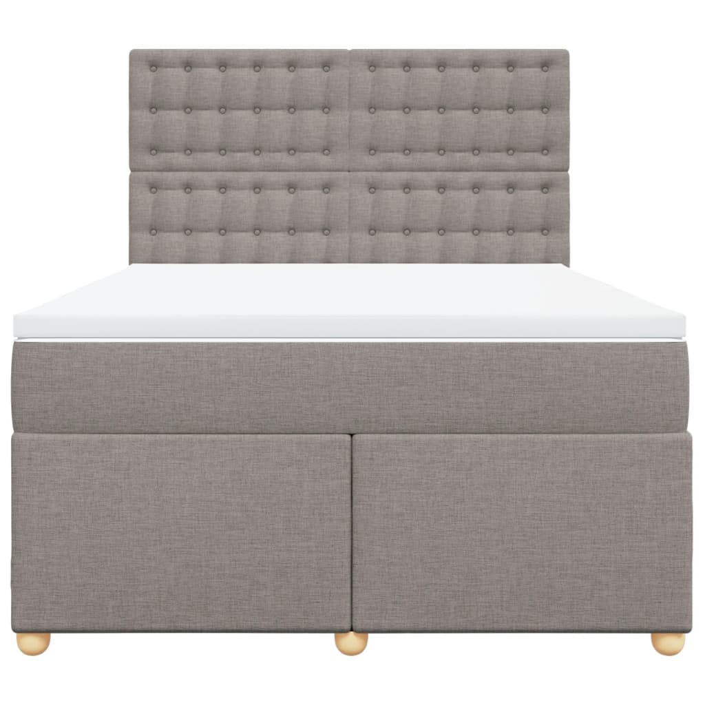 vidaXL Κρεβάτι Boxspring με Στρώμα Taupe 140x200 εκ. Υφασμάτινο