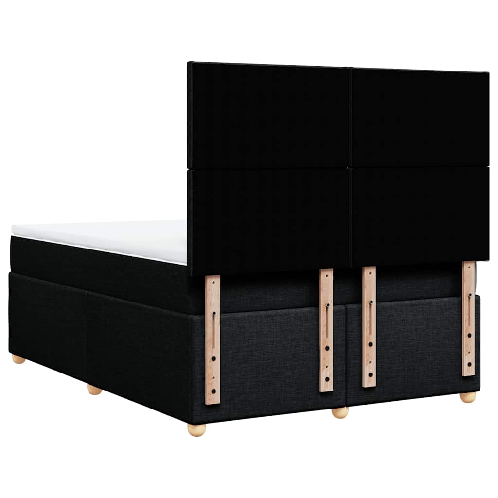 vidaXL Κρεβάτι Boxspring με Στρώμα Μαύρο 160x200 εκ. Υφασμάτινο