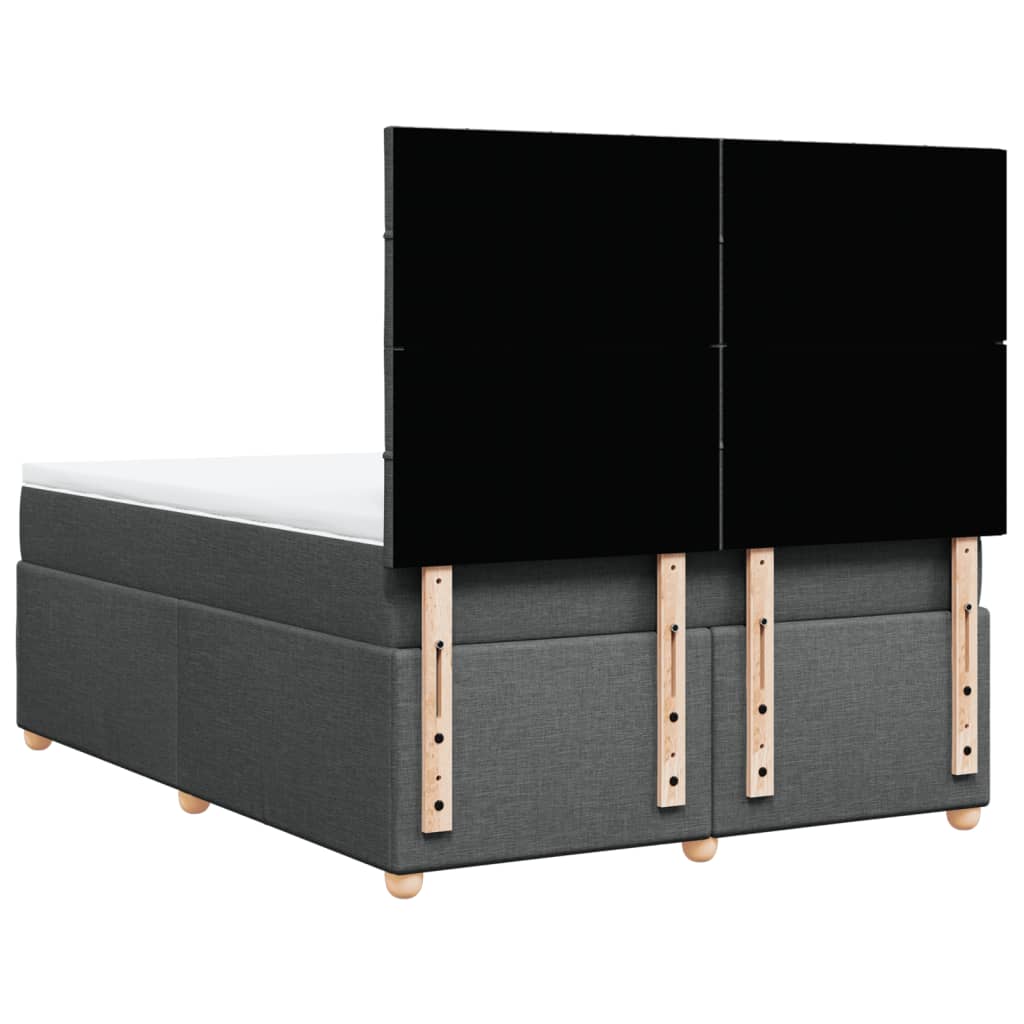 vidaXL Κρεβάτι Boxspring με Στρώμα Σκούρο Γκρι 160x200 εκ Υφασμάτινο