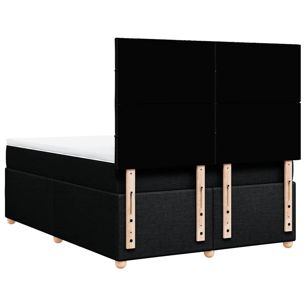 vidaXL Κρεβάτι Boxspring με Στρώμα Μαύρο 160x200 εκ. Υφασμάτινο