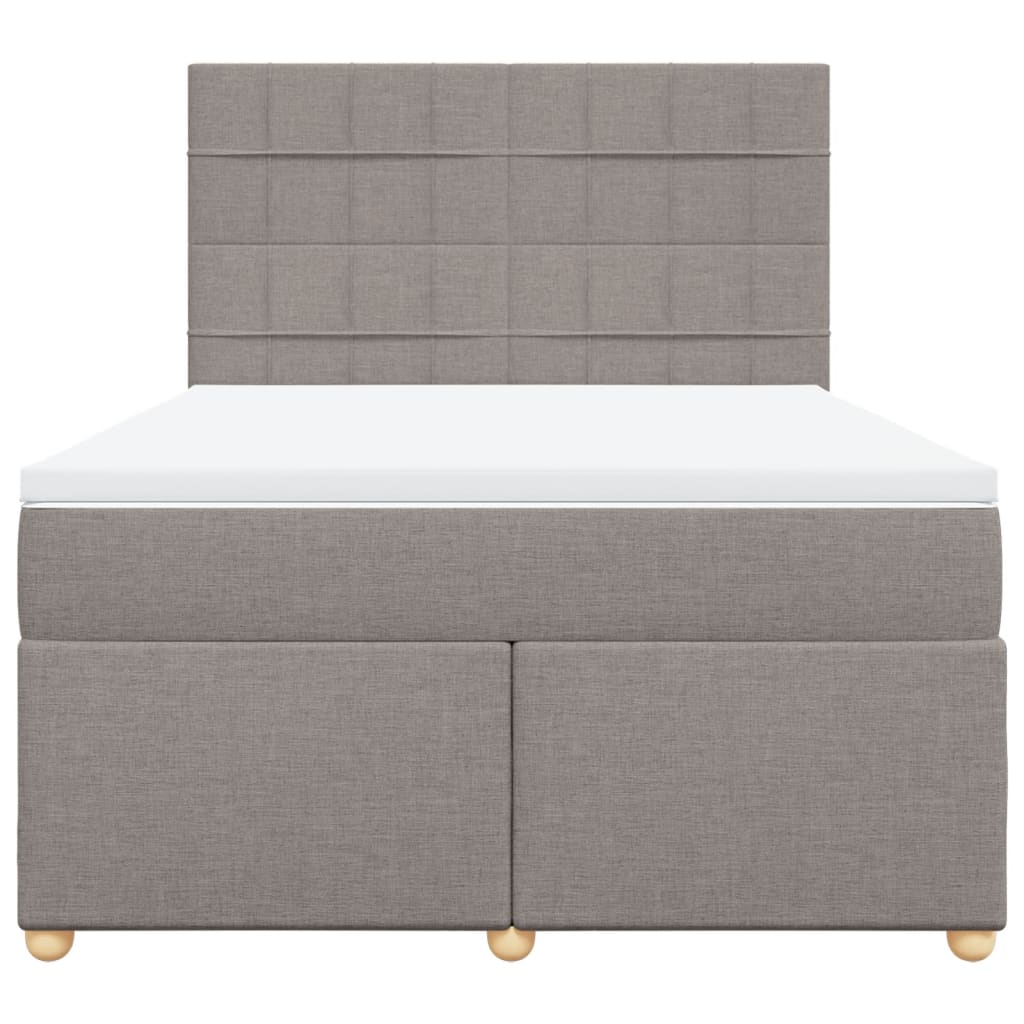 vidaXL Κρεβάτι Boxspring με Στρώμα Taupe 160x200 εκ. Υφασμάτινο