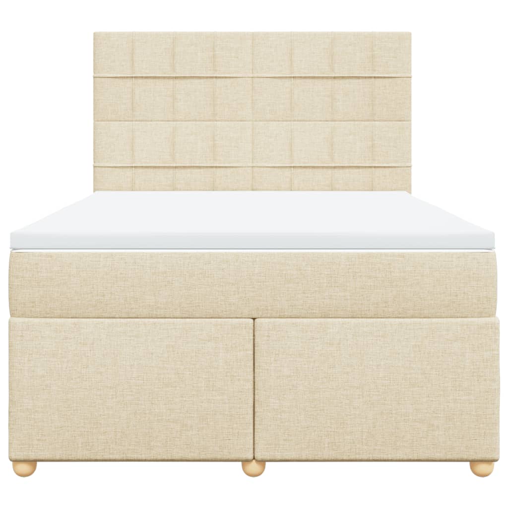 vidaXL Κρεβάτι Boxspring με Στρώμα Κρεμ 160x200 εκ. Υφασμάτινο