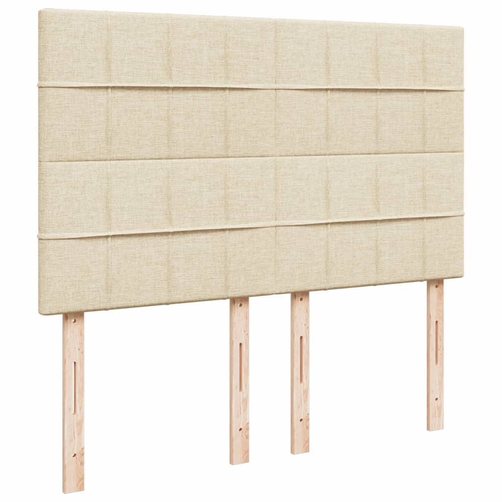 vidaXL Κρεβάτι Boxspring με Στρώμα Κρεμ 160x200 εκ. Υφασμάτινο