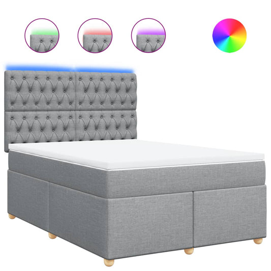 vidaXL Κρεβάτι Boxspring με Στρώμα Αν. Πράσινο 160x200εκ Υφασμάτινο