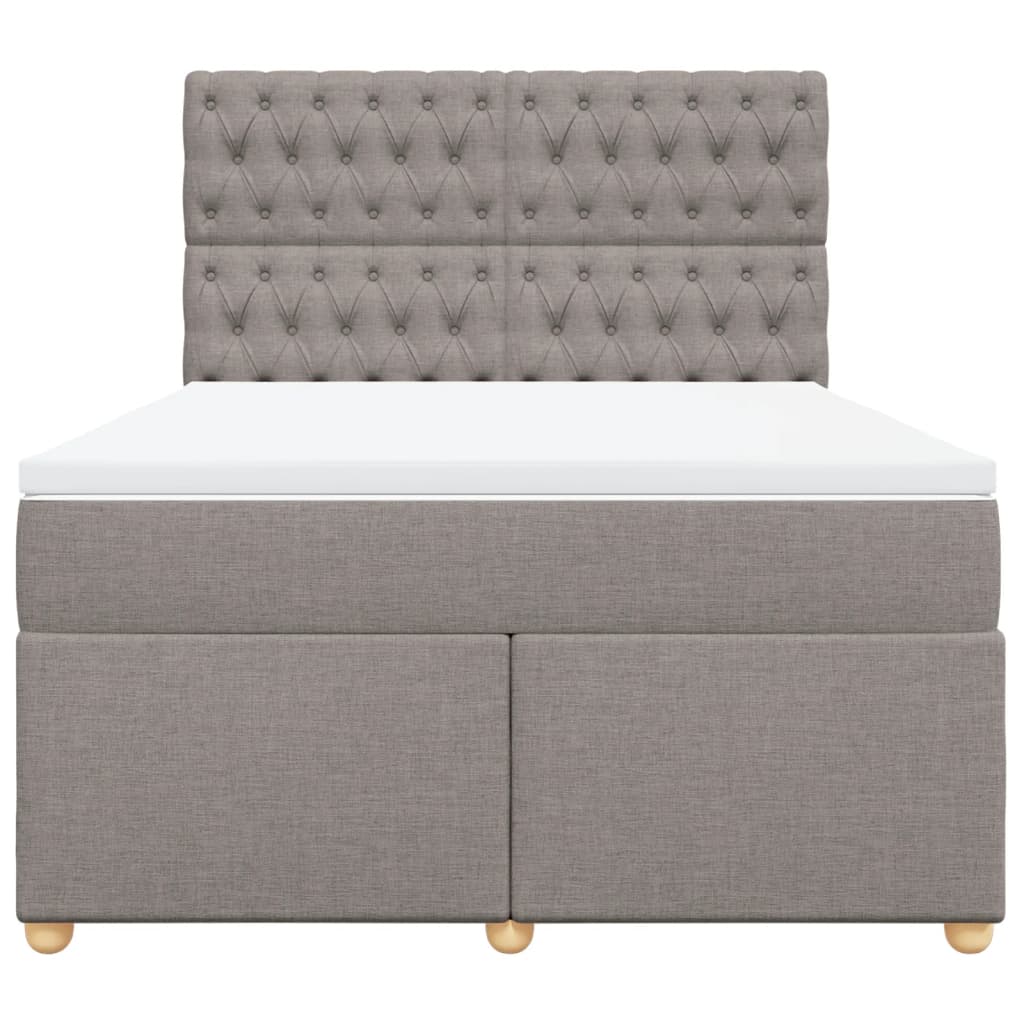 vidaXL Κρεβάτι Boxspring με Στρώμα Taupe 160x200 εκ. Υφασμάτινο