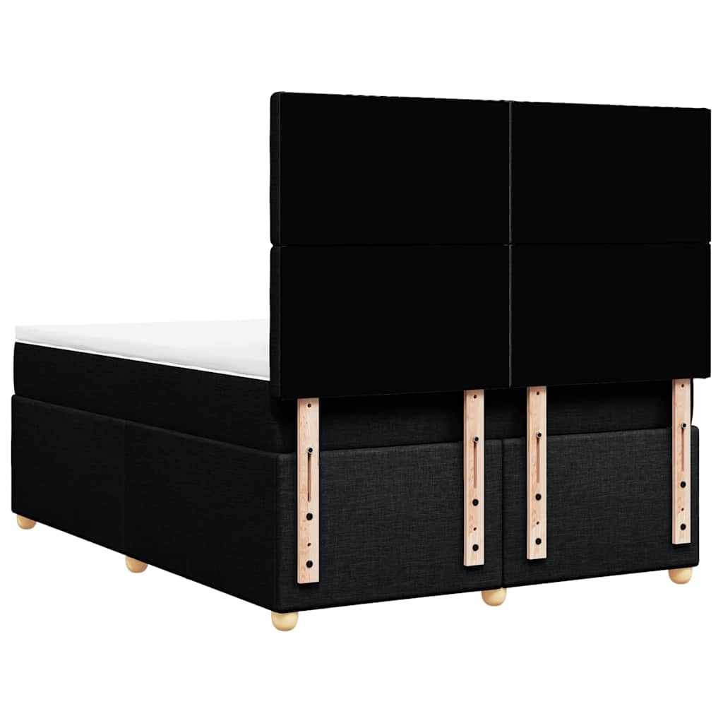 vidaXL Κρεβάτι Boxspring με Στρώμα Μαύρο 160x200 εκ. Υφασμάτινο