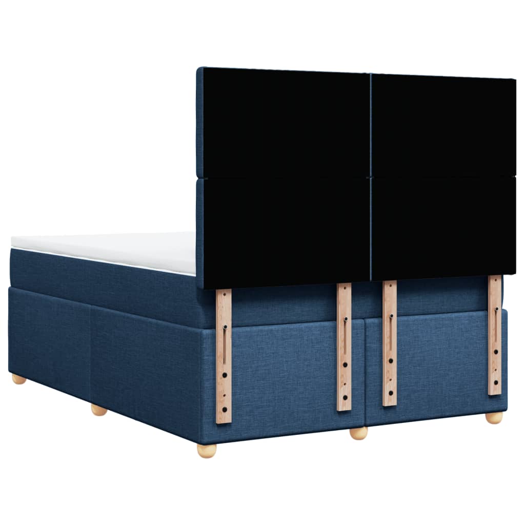 vidaXL Κρεβάτι Boxspring με Στρώμα Μπλε 160x200 εκ. Υφασμάτινο