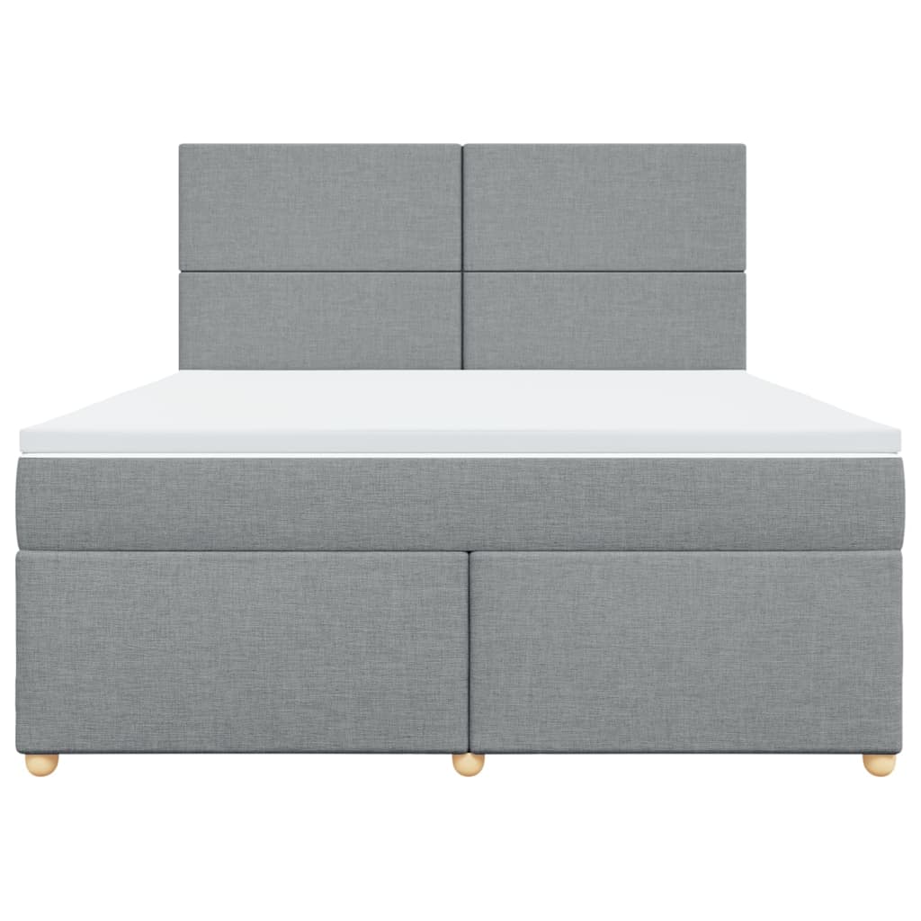 vidaXL Κρεβάτι Boxspring με Στρώμα Ανοιχτό Γκρι 180x200 εκ. Υφασμάτινο