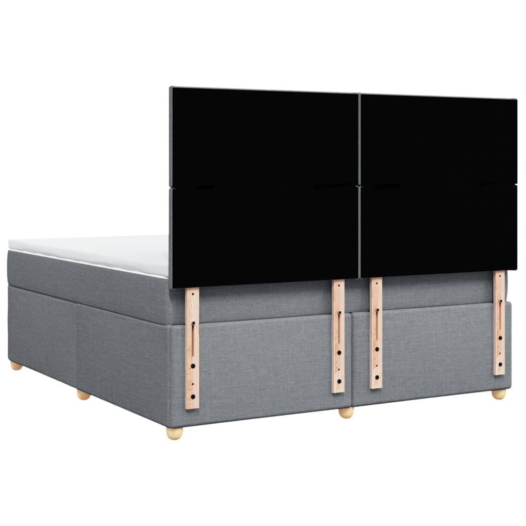 vidaXL Κρεβάτι Boxspring με Στρώμα Ανοιχτό Γκρι 180x200 εκ. Υφασμάτινο
