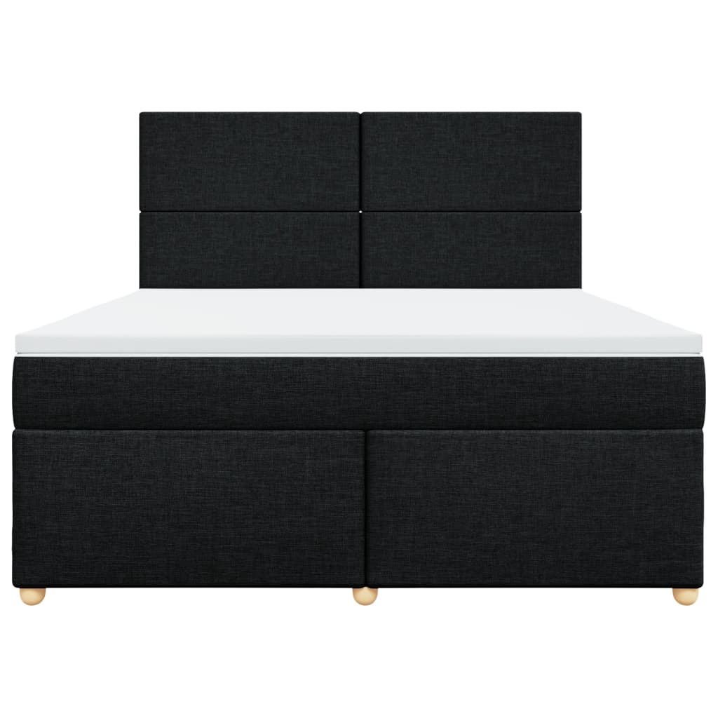 vidaXL Κρεβάτι Boxspring με Στρώμα Μαύρο 180x200 εκ. Υφασμάτινο