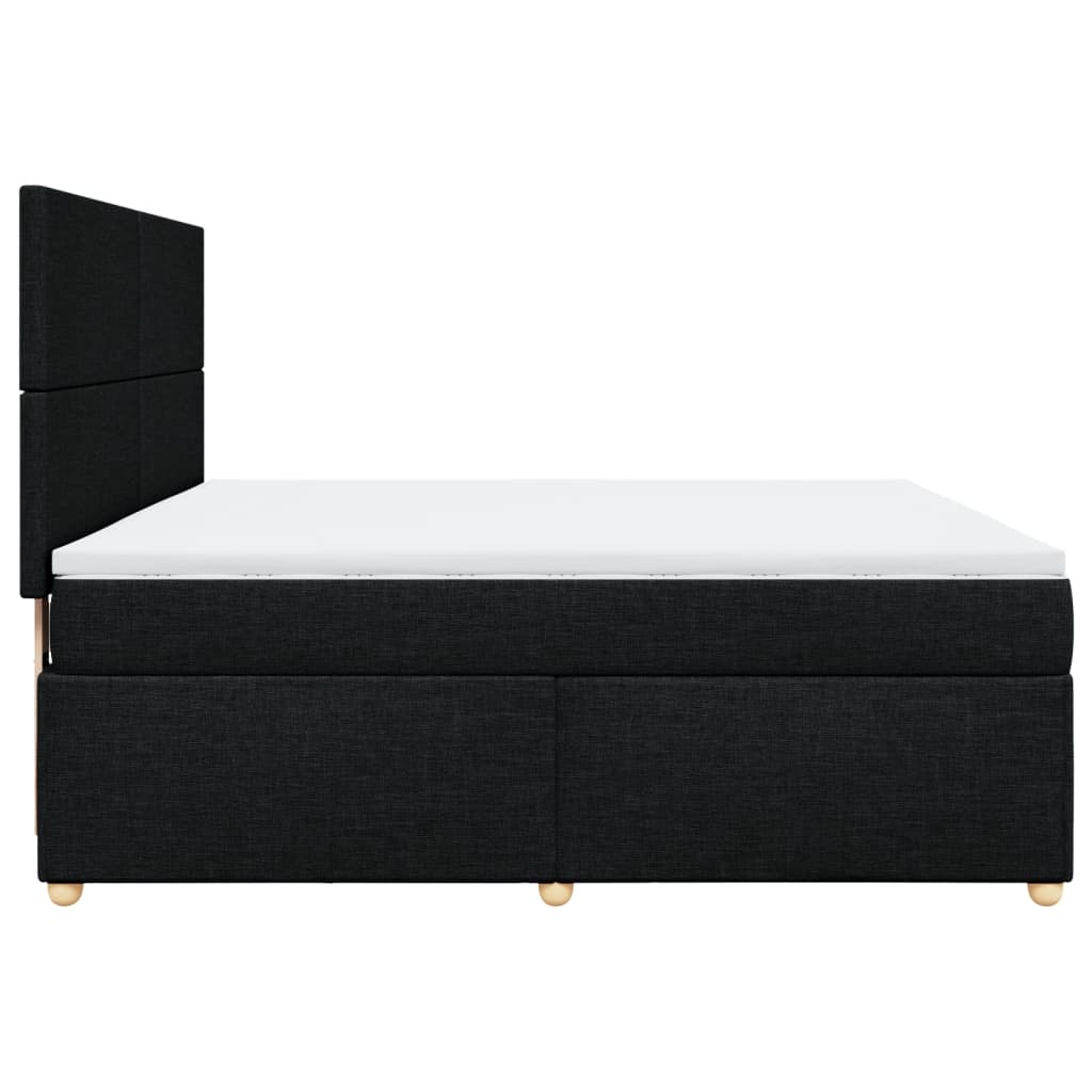 vidaXL Κρεβάτι Boxspring με Στρώμα Μαύρο 180x200 εκ. Υφασμάτινο