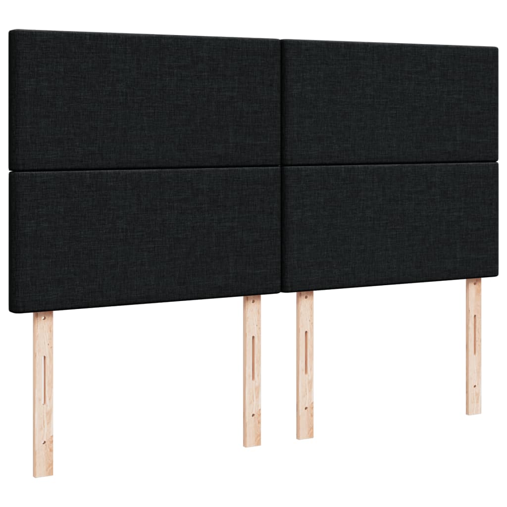 vidaXL Κρεβάτι Boxspring με Στρώμα Μαύρο 180x200 εκ. Υφασμάτινο