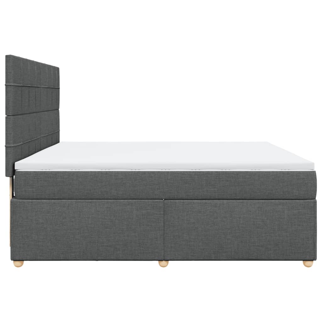 vidaXL Κρεβάτι Boxspring με Στρώμα Σκούρο Γκρι 180x200 εκ Υφασμάτιν