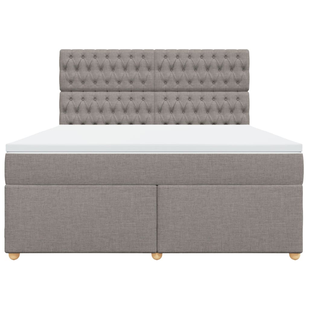vidaXL Κρεβάτι Boxspring με Στρώμα Taupe 180x200 εκ. Υφασμάτινο