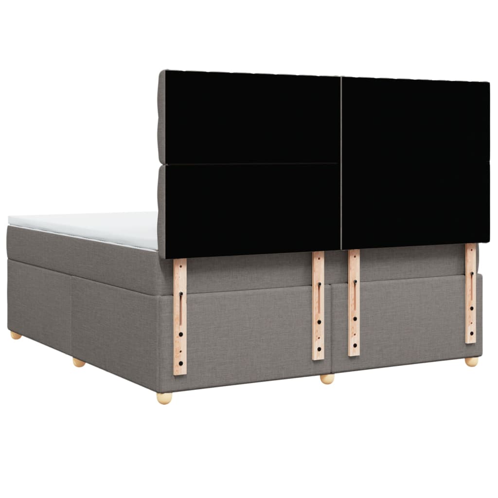 vidaXL Κρεβάτι Boxspring με Στρώμα Taupe 180x200 εκ. Υφασμάτινο