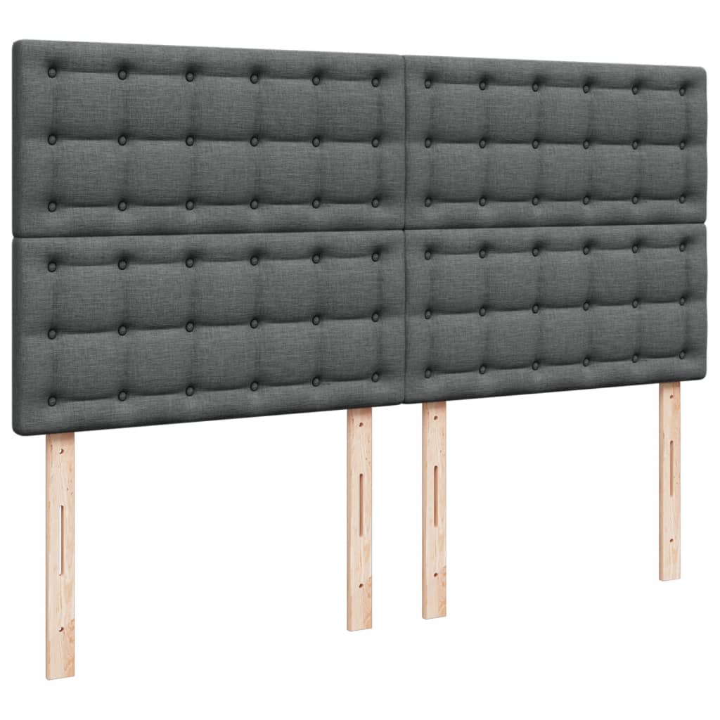 vidaXL Κρεβάτι Boxspring με Στρώμα Σκούρο Γκρι 180x200 εκ Υφασμάτιν