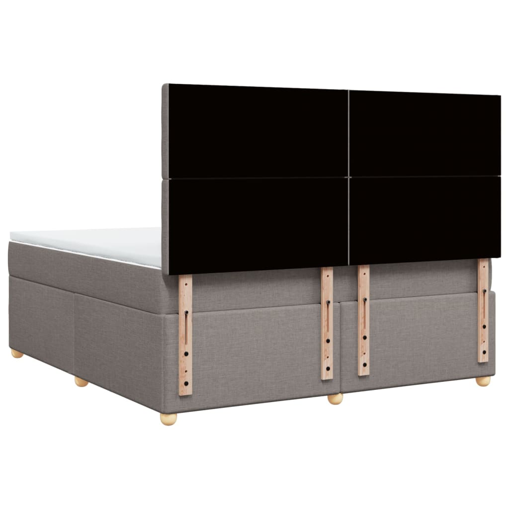 vidaXL Κρεβάτι Boxspring με Στρώμα Taupe 180x200 εκ. Υφασμάτινο