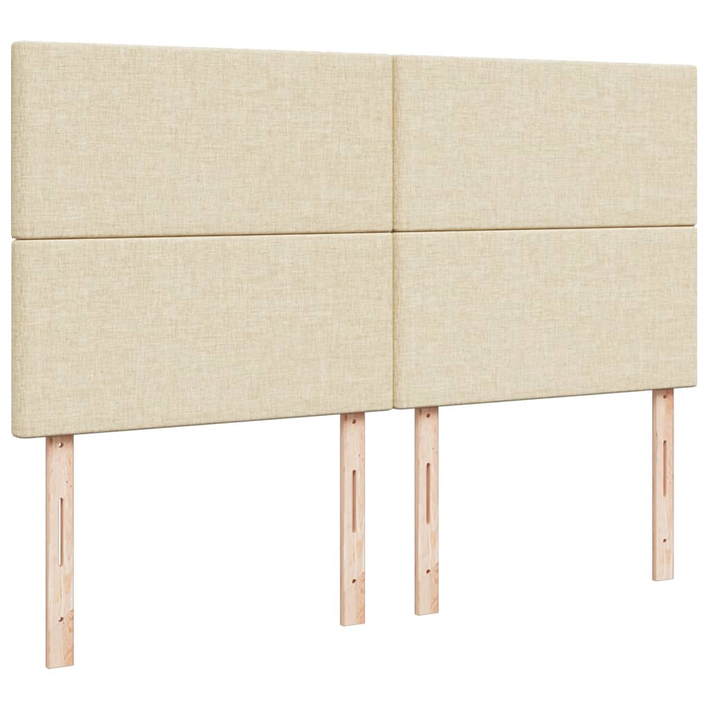 vidaXL Κρεβάτι Boxspring με Στρώμα Κρεμ 200x200 εκ. Υφασμάτινο
