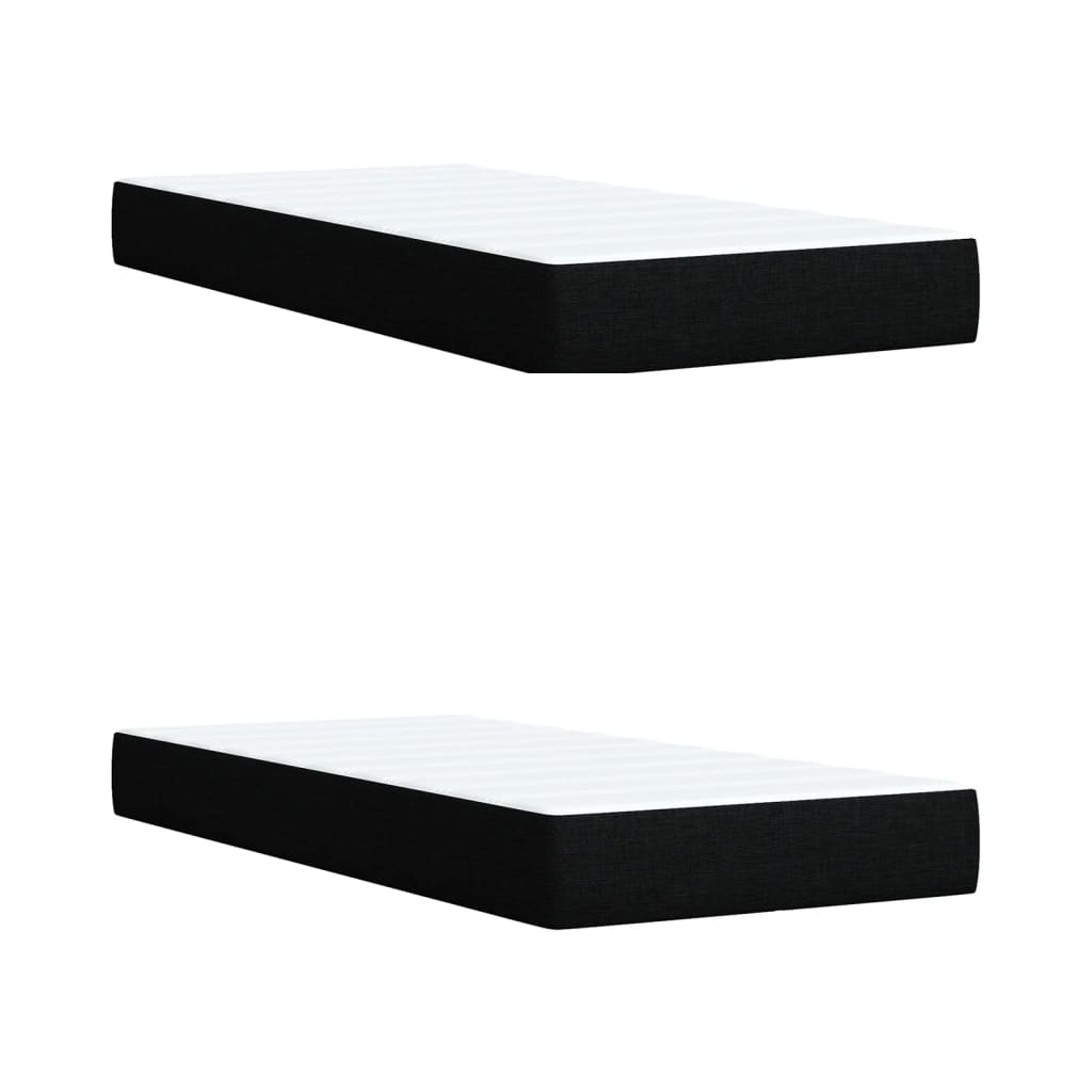 vidaXL Κρεβάτι Boxspring με Στρώμα Μαύρο 200x200 εκ. Υφασμάτινο