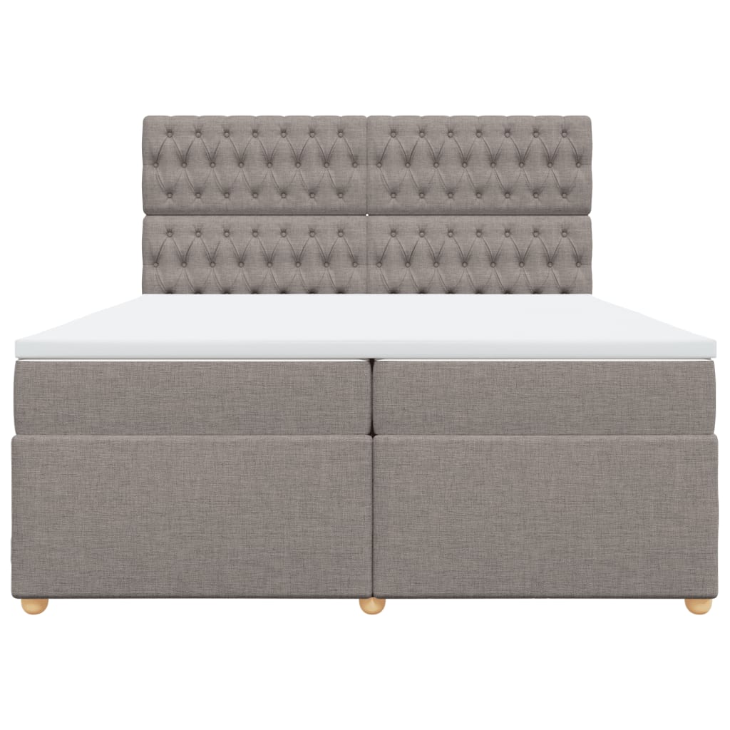 vidaXL Κρεβάτι Boxspring με Στρώμα Taupe 200x200 εκ. Υφασμάτινο