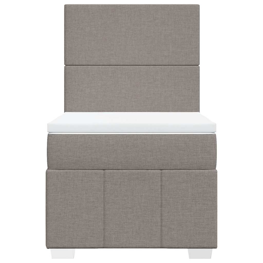 vidaXL Κρεβάτι Boxspring με Στρώμα Taupe 80x200 εκ. Υφασμάτινο