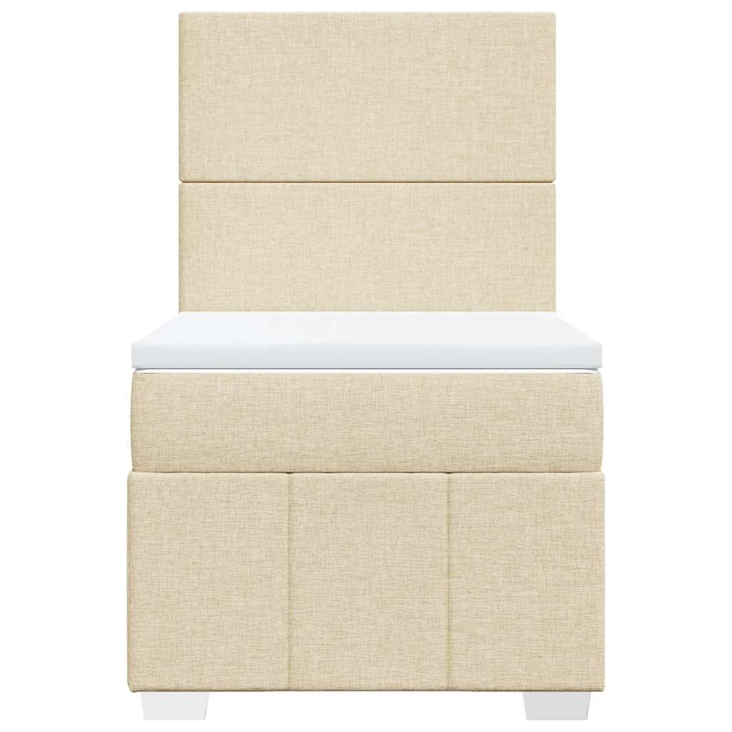 vidaXL Κρεβάτι Boxspring με Στρώμα Κρεμ 80 x 200 εκ. Υφασμάτινο