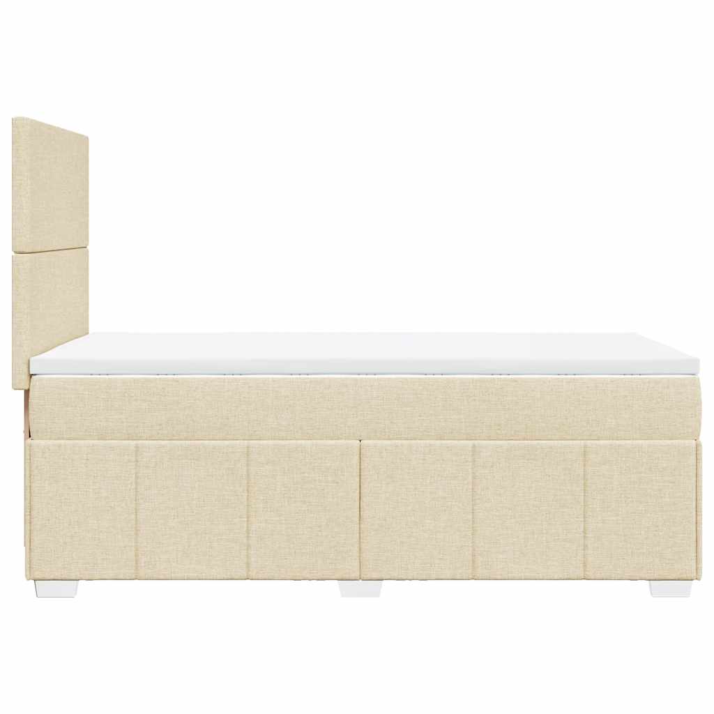 vidaXL Κρεβάτι Boxspring με Στρώμα Κρεμ 80 x 200 εκ. Υφασμάτινο