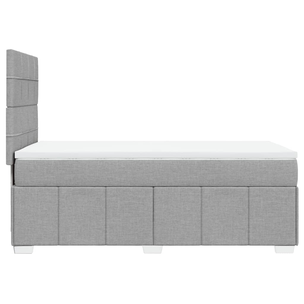 vidaXL Κρεβάτι Boxspring με Στρώμα Ανοιχτό Γκρι 80x200 εκ. Υφασμάτινο