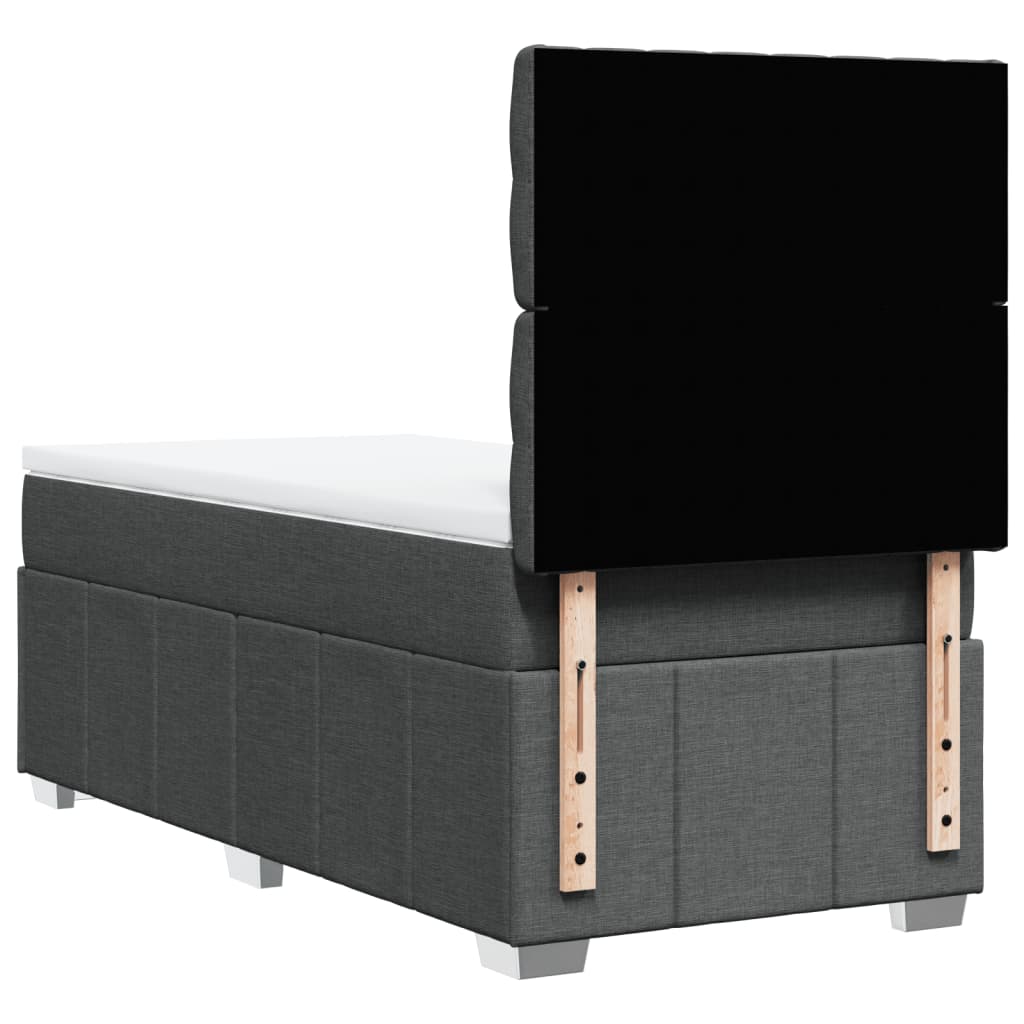 vidaXL Κρεβάτι Boxspring με Στρώμα Σκούρο Γκρι 80x200 εκ. Υφασμάτινο