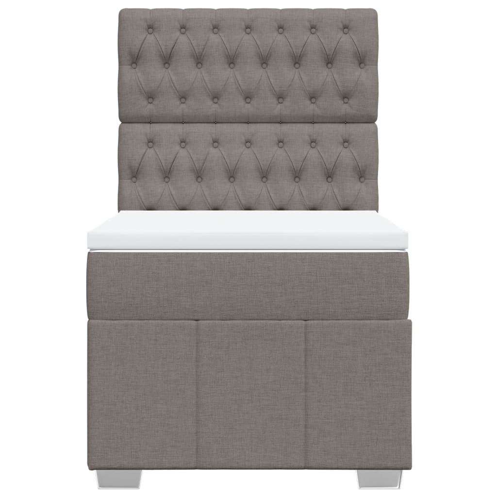 vidaXL Κρεβάτι Boxspring με Στρώμα Taupe 80x200 εκ. Υφασμάτινο