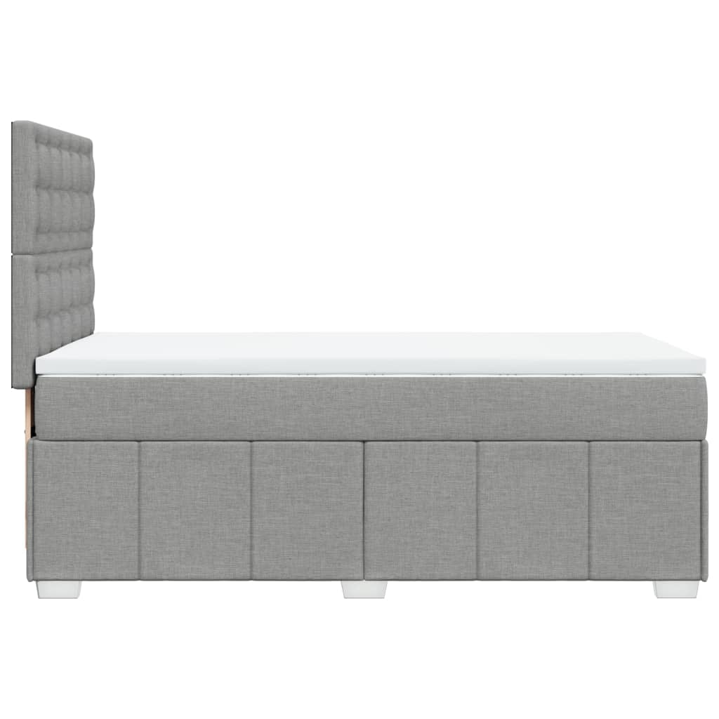 vidaXL Κρεβάτι Boxspring με Στρώμα Ανοιχτό Γκρι 80x200 εκ. Υφασμάτινο