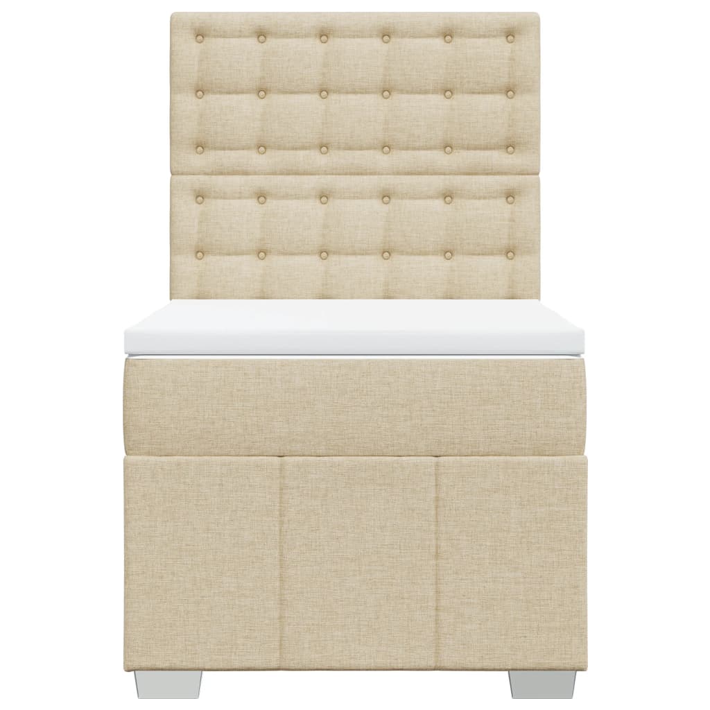 vidaXL Κρεβάτι Boxspring με Στρώμα Κρεμ 80 x 200 εκ. Υφασμάτινο